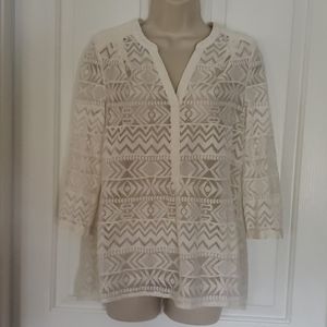 VIRGINIA VANESSA ANTHROPOLOGIE LACE SHIRT TOP